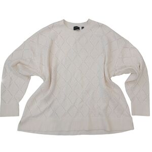 Cyrus Cream Crew Neck Sweater Soft Diamond Knit Holiday Grandmacore Coastal 2X